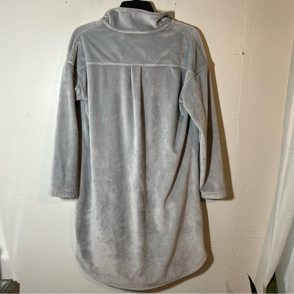 Soft Surroundings Auberon Grey Pullover Velour Dress Mock Neck - Picture 5 of 5